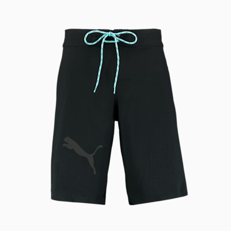 Swim Men's Laser Cut Long Shorts, black, small