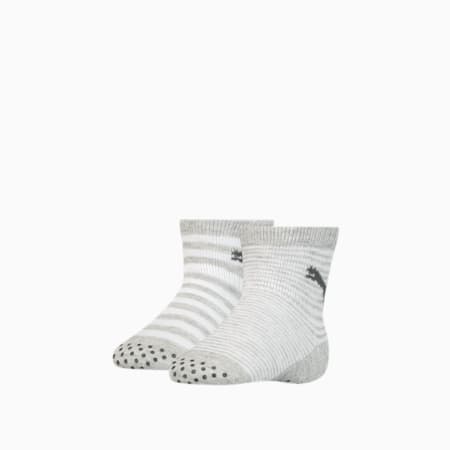 ABS Baby Socks 2 pack, grey melange, small