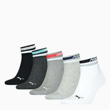 PUMA Unisex 5 pack Quarter Socks, Combo 2, small-SEA