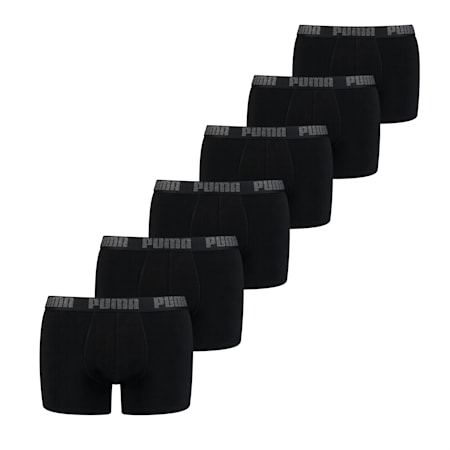 Basic Herren Boxershorts 6er Pack, black / black, small