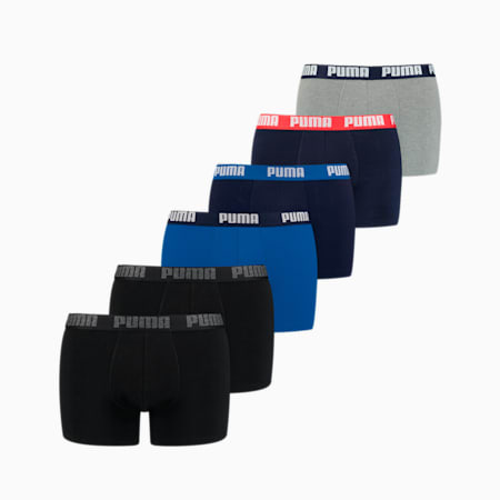 Boxer Basic confezione da 6 uomo, blue / black, small