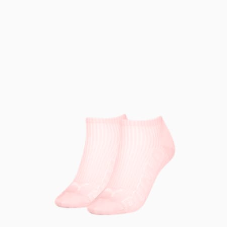 Paquete de 2 calcetines de zapatillas para mujer con logotipo Outline, pink combo, small