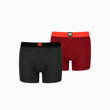 Boy's Placed Logo Boxers 2 pack, red combo, small-GBR
