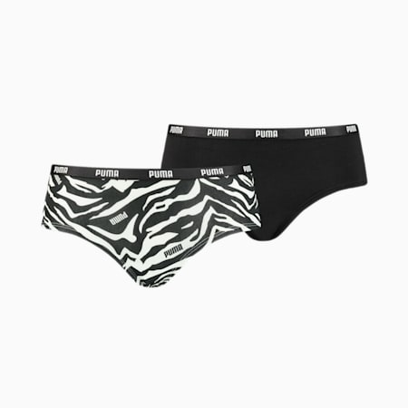 Women's Printed All-Over-Print Hipster 2 pack, black, small