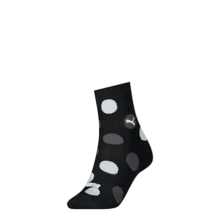 Women Printed Socks 1 Pack, black, small-SEA