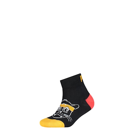 Kids' 1 Pack Quarter Socks, black, small-SEA