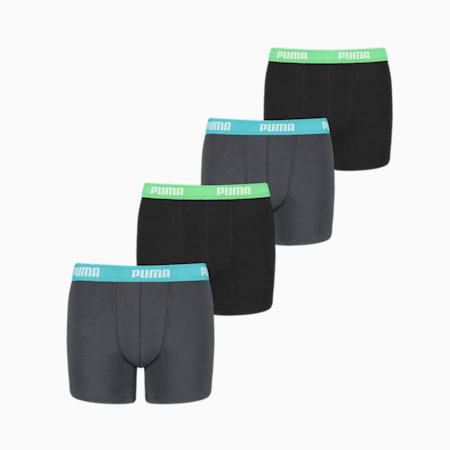 PUMA Boys' AOP Boxer  4 pack, india ink / turquoise, small