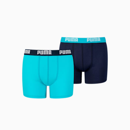 PUMA Basic boxershort voor jongens, set van 2, bright blue, small
