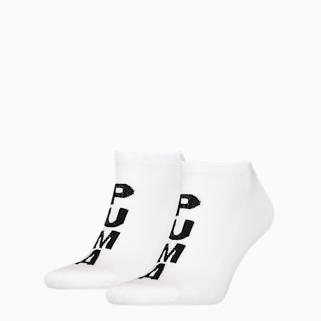 PUMA Men's Logo Sneaker Socks 2 pack, white, small-GBR