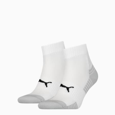 PUMA Sport Cushioned Quarter Socks 2 Pack, white, small