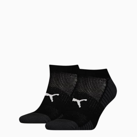 PUMA Sport Cushioned Sneaker Socks 2 Pack, black, small