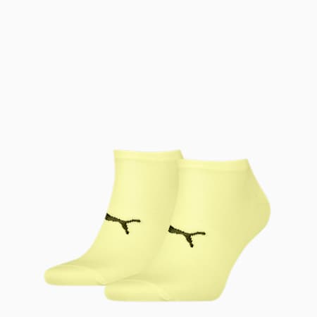 PUMA Sport Unisex Light Sneaker Socks 2 Pack, yellow, small