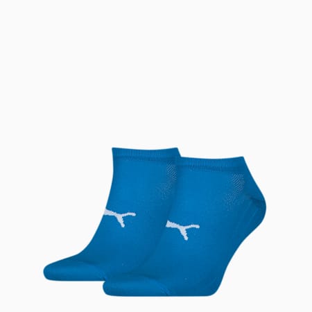 PUMA Sport Unisex Light Sneaker Socks 2 Pack, olympian blue, small