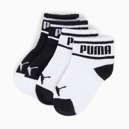 PUMA BABY WORDING SOCK 2P, black / white, small