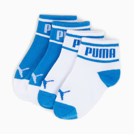 PUMA Baby Lifestyle Sokken met Woordlogo, set van 2 paar, white / blue, small