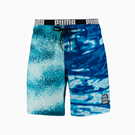 PUMA Swim Luminous Men's Mid-Length Shorts, blue combo, small