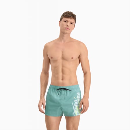 PUMA Swim Graphic Men's Short Shorts, sea green, small