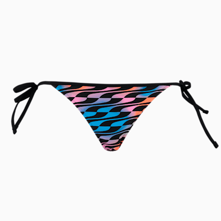 PUMA Swim Formstrip Women's Side Tie Bikini Brief, black combo, small-GBR