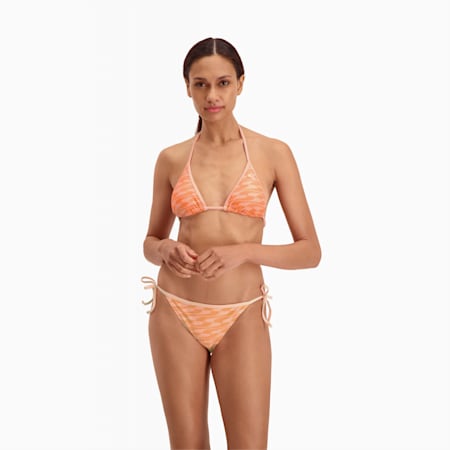 PUMA Swim Formstrip Women's Side Tie Bikini Brief, peach, small