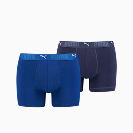 PUMA Sport Men's Cotton Boxers 2 pack, blue combo, small-AUS