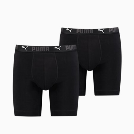 PUMA Sport Men's Cotton Long Boxers 2 Pack, black, small