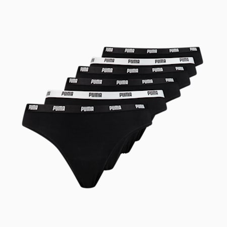 Lot de 6 strings pour femmes PUMA, black, small