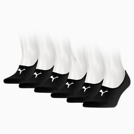 Lot de 6 paires de chaussettes invisibles unisexes PUMA, black, small