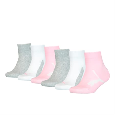 Quarter Socks 6-pack Kids, pink / grey, small