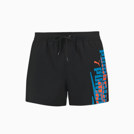 PUMA Swim Graphic Men's Short Shorts, black combo, small-SEA
