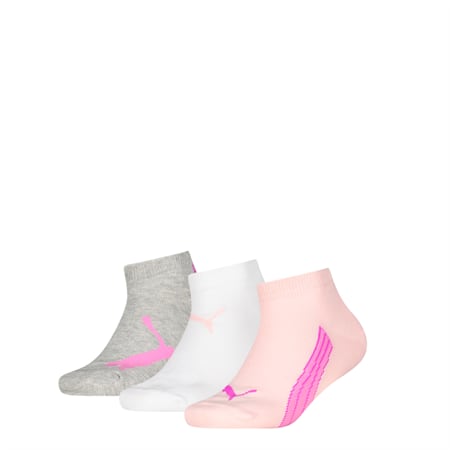 PUMA Kids' Sneaker Socks 3 pack, mixed colors, small-THA