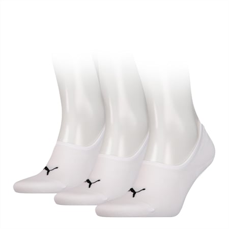 PUMA UNISEX FOOTIE SOCKS 3P, white, small-SEA