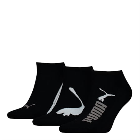 PUMA Unisex Sneaker Socks 3 pack, black, small-THA