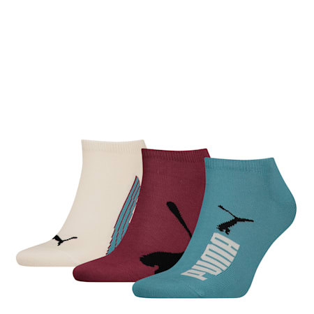 PUMA Unisex Sneaker Socks 3 pack, blue / purple, small-PHL