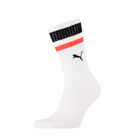ถุงเท้าคลาสสิก PUMA สไตล์ยูนิเซ็กซ์แพ็ค 1 คู่, black / red, small-THA