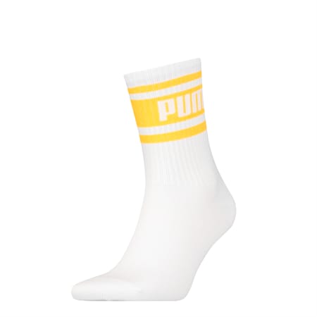 PUMA Unisex Short Socks 1 Pack, white / green, small-SEA