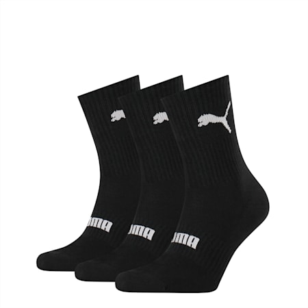 PUMA Unisex Short Socks  3 pack, black, small-SEA