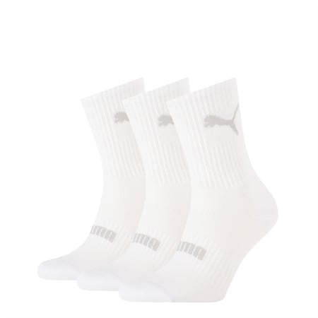 PUMA Unisex Short Socks  3 pack, white, small-PHL