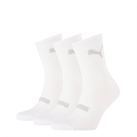 ถุงเท้าสั้นสไตล์ยูนิเซ็กซ์ PUMA แพ็ค 3 คู่, white, small-THA