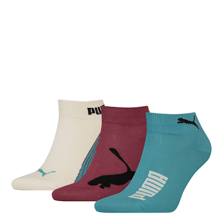 PUMA Unisex Quarter Socks 3 Pack, blue / purple, small-SEA