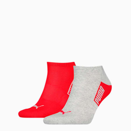 PUMA Block Logo Sneaker-Socken im 2er-Pack für Herren, red / grey, small