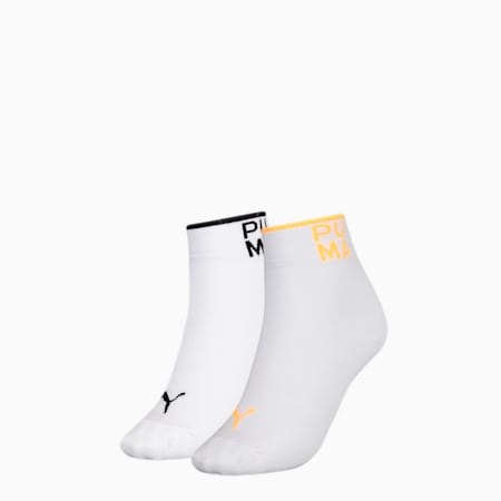 Pack de 2 calcetines cortos con logotipo PUMA para mujer, white combo, small