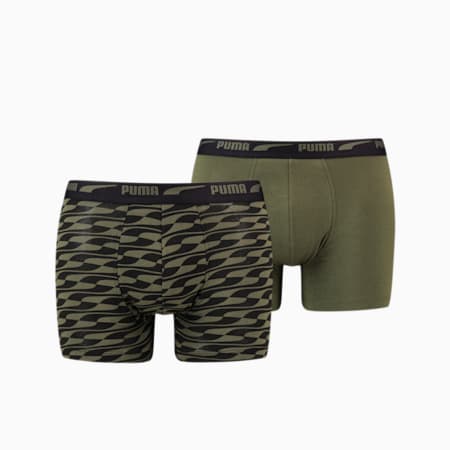 PUMA Formstrip Boxer Shorts Men 2 Pack, Forest, small