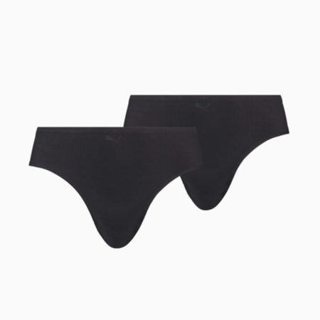 PUMA Women's One Size Brief 2 Pack, black, small