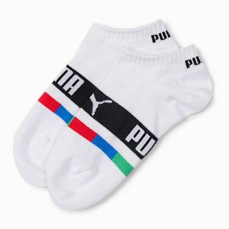 PUMA Kids' Sneaker Socks 2 Pack, white combo, small