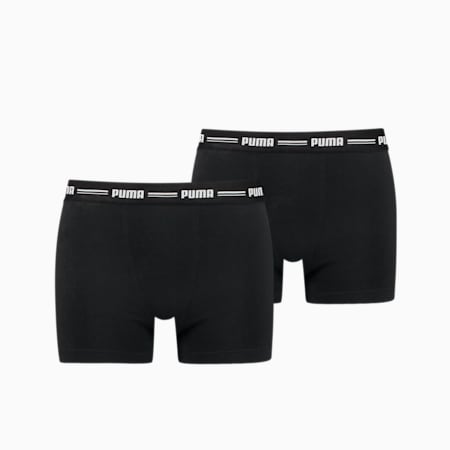 PUMA Women's Boxer Shorts 2 Pack, black, small