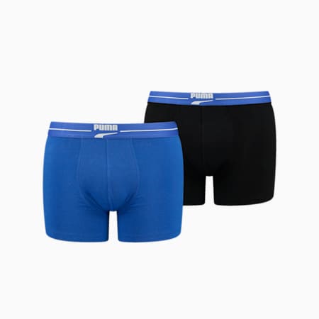 PUMA Gentle Retro Boxershorts voor Heren, set van 2 stuks, blue / black, small