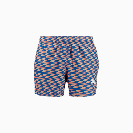 PUMA Swim Men's Formstrip Short Shorts, blue / orange, small