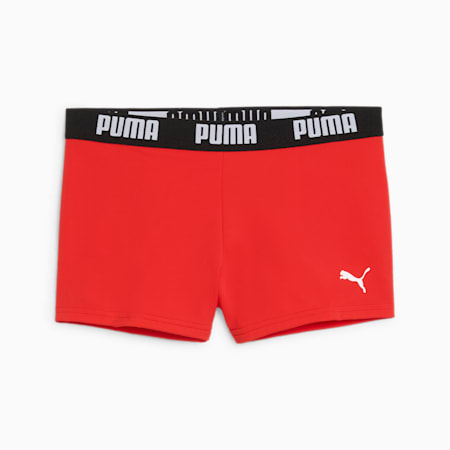 PUMA Boys' Swim Trunk, red, small
