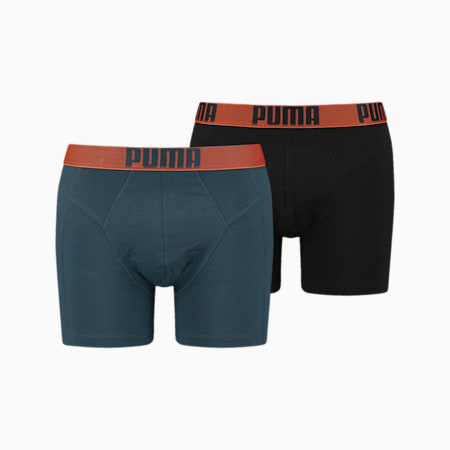 PUMA Men's Tailored Fit Pouch Boxers 2 pack, dark navy, small