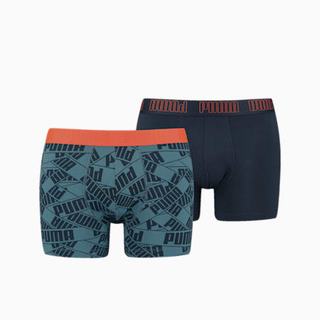 PUMA Men's Boxers 2 pack, blue combo, small
